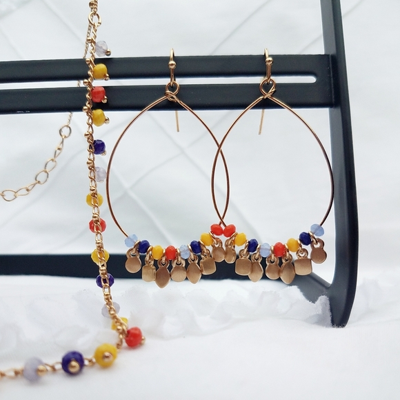 Colorful earring and necklace set - Picture 10 of 10